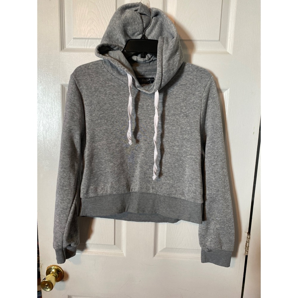 Special One Los Angeles‎ Womens XL Cropped Hoodie Heather Gray Fleece Pullover
